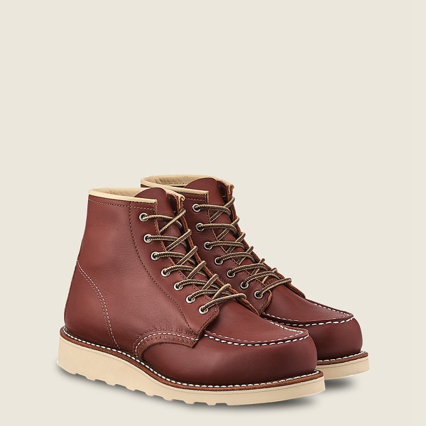 Bottes Red Wing Heritage - 6-Inch Classic Moc - Short Atanado Cuir - Bordeaux - Femme 507RTFWGD